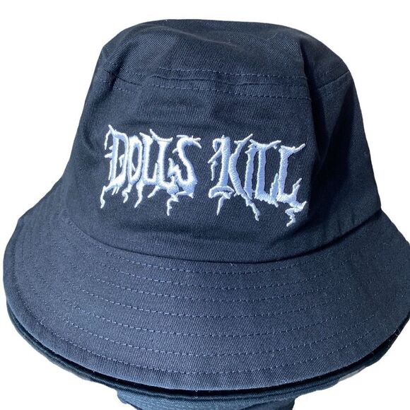 Dolls kill bucket hat black white logo one size goth - Picture 1 of 4